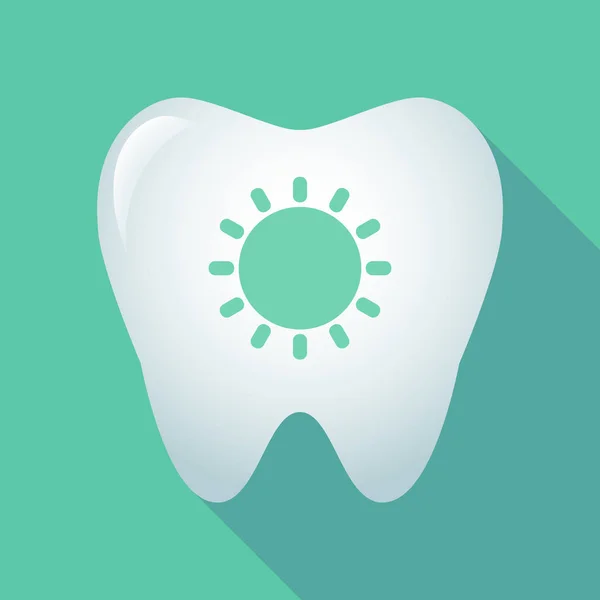 Dente de sombra longo com um sol —  Vetores de Stock