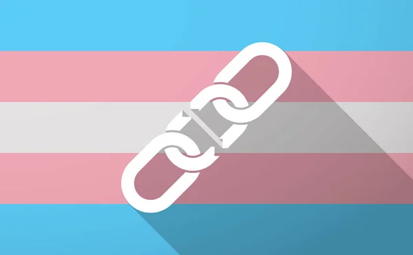Длинная тень транс-гендерный флаг с разорванной цепью — стоковый вектор