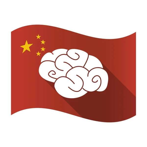 与大脑的孤立的中国国旗。 — 图库矢量图片