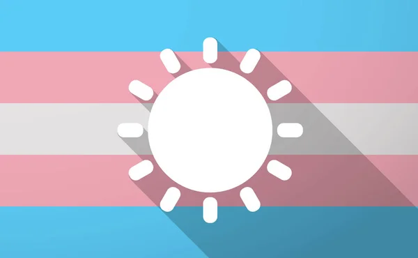 Dlouhý stín trans pohlaví vlajka se sluncem — Stockový vektor