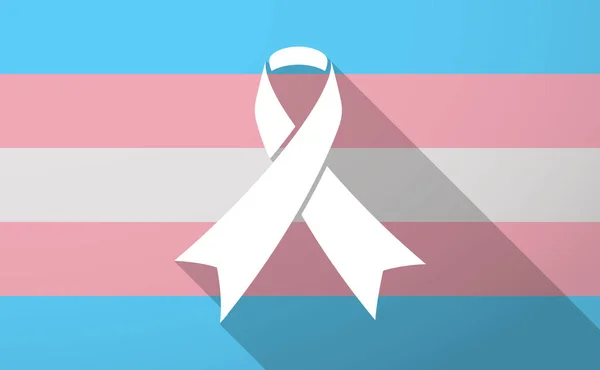 Dlouhý stín trans pohlaví vlajka s mašlí povědomí — Stockový vektor