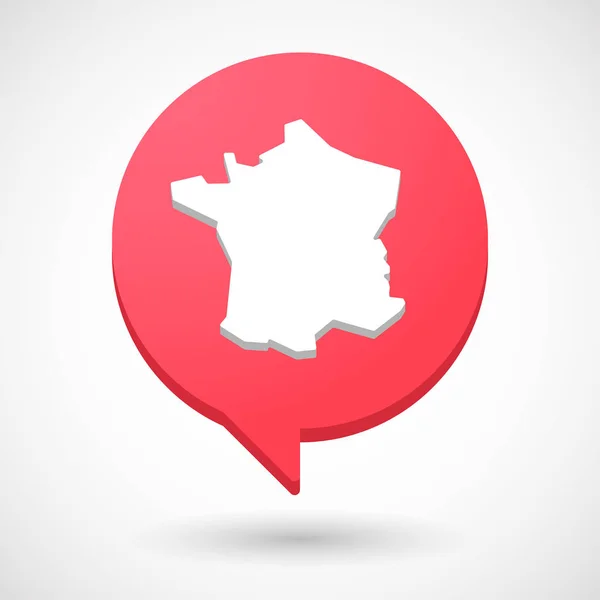 フランスの地図と分離コミック バルーン — ストックベクタ