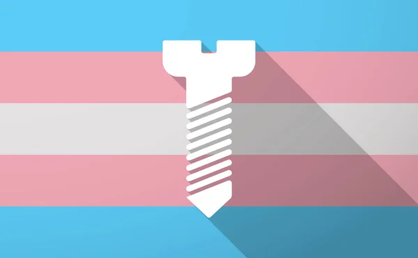 Dlouhý stín trans pohlaví vlajka se šroubem — Stockový vektor