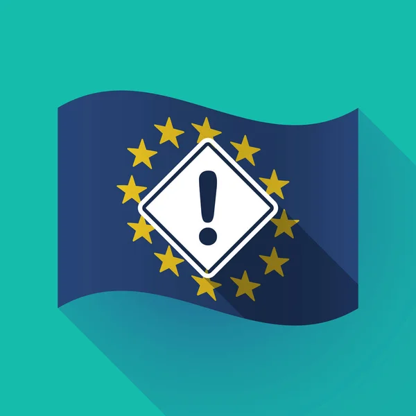 Σκιά καιρό σημαία ΕΕ με οδικό σήμα προειδοποίησης — Διανυσματικό Αρχείο