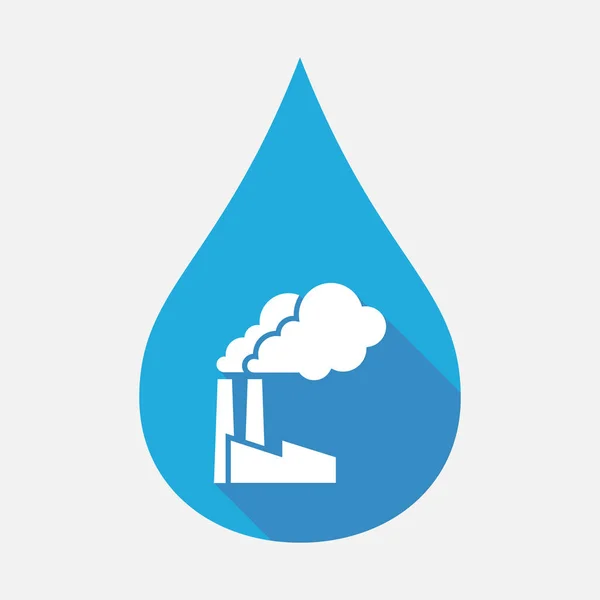 Isolated water drop with a factory — Stock Vector