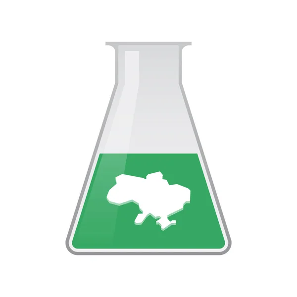 Izolované chemická baňka se mapa Ukrajiny — Stockový vektor