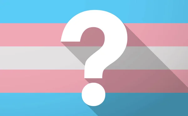 Bandera de género trans de sombra larga con signo de interrogación — Archivo Imágenes Vectoriales