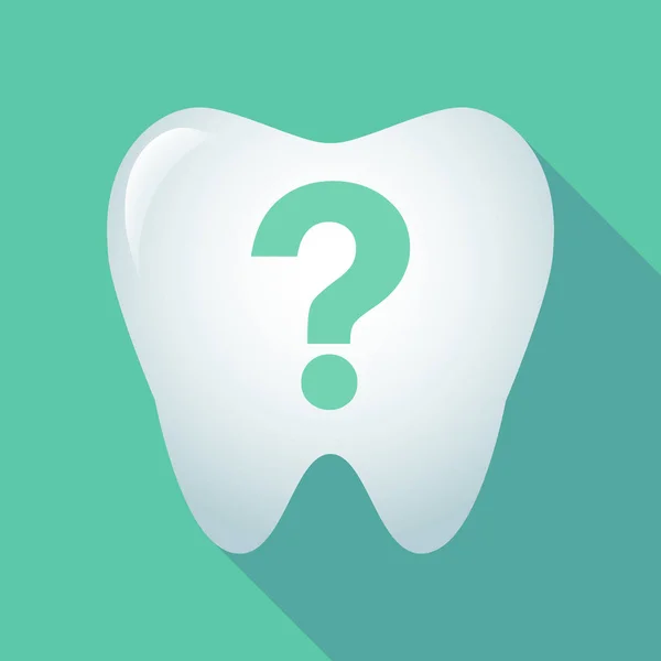 Långa skugga tanden med en fråga skylt — Stock vektor