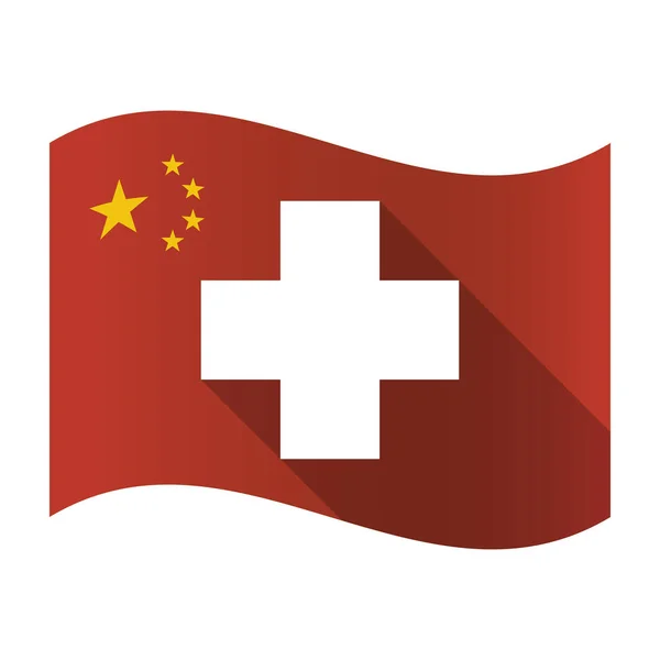 孤立的中国国旗与药房标志 — 图库矢量图片