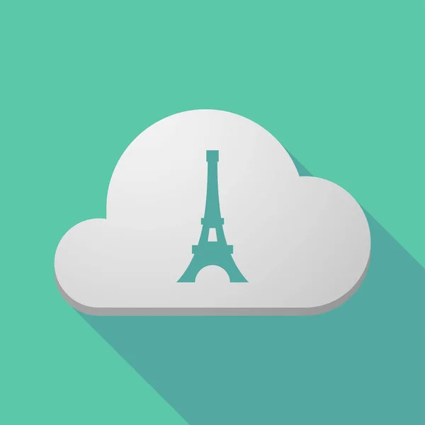 Long nuage d'ombre avec la tour Eiffel — Image vectorielle