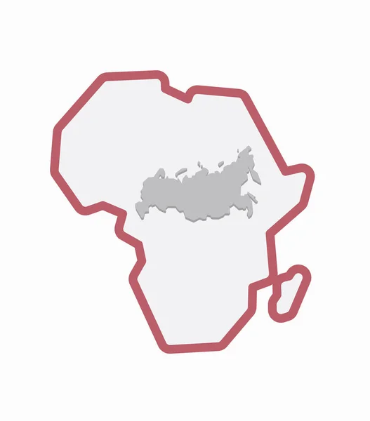 Mappa dell'Africa isolata con una mappa della Russia — Vettoriale Stock