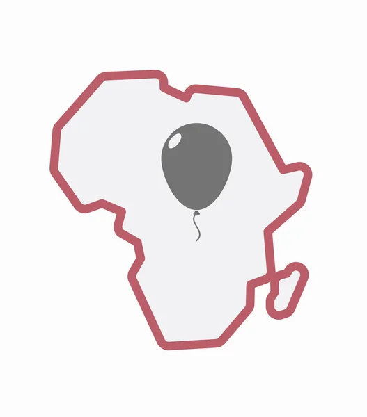 Bir balon ile izole Afrika harita — Stok Vektör