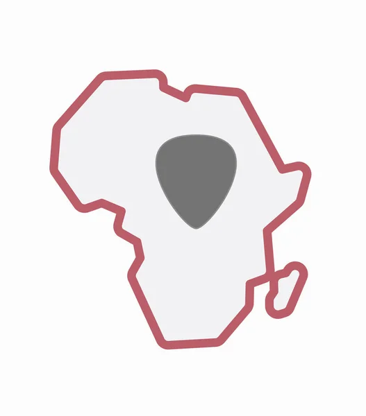 Mappa Africa isolata con un plettro — Vettoriale Stock