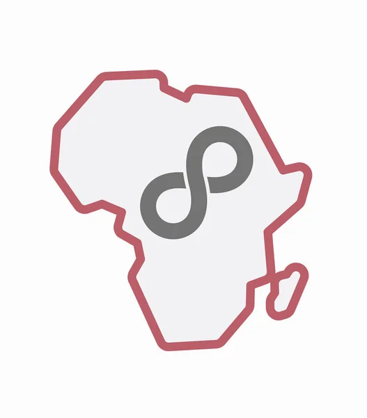 Geïsoleerde Afrika kaart met een oneindige teken — Stockvector
