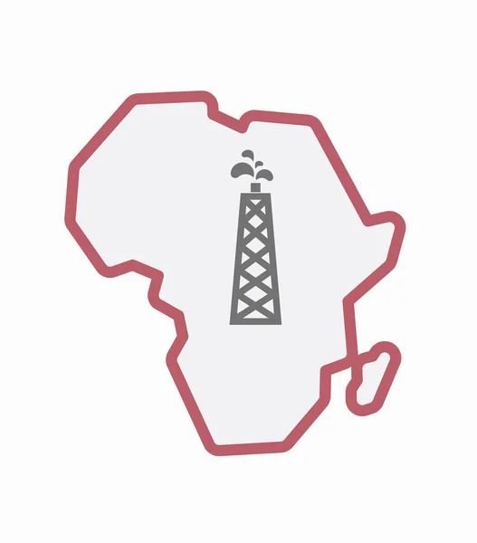 Isolerade Afrika karta med en olja torn — Stock vektor