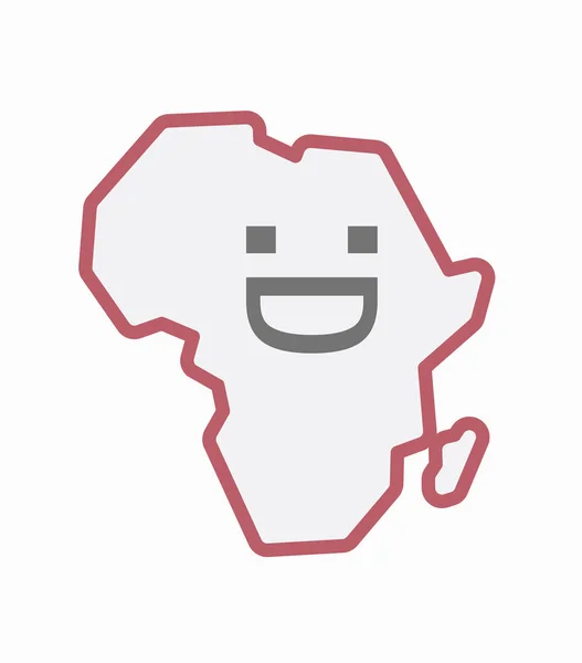Mappa dell'Africa isolata con una faccia da testo ridente — Vettoriale Stock