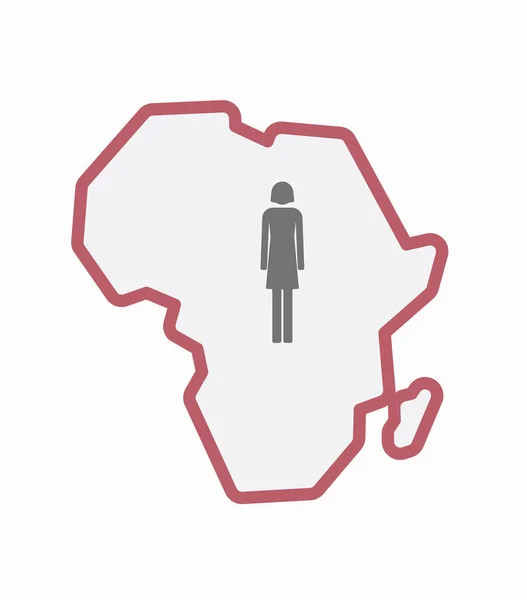 Isolated Africa map with a female pictogram — Stock Vector