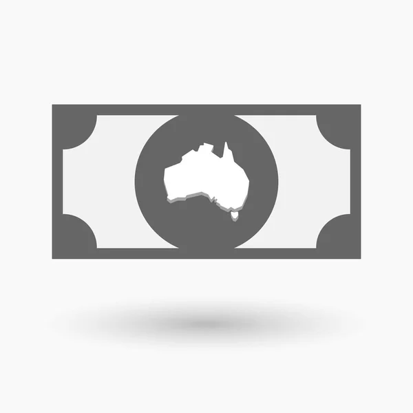 Isolierte Banknote mit einer Karte von Australien — Stockvektor