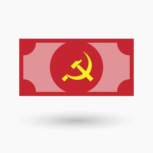 Billet de banque isolé avec le symbole communiste — Image vectorielle