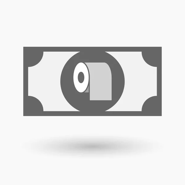 Billet de banque isolé avec rouleau de papier hygiénique — Image vectorielle