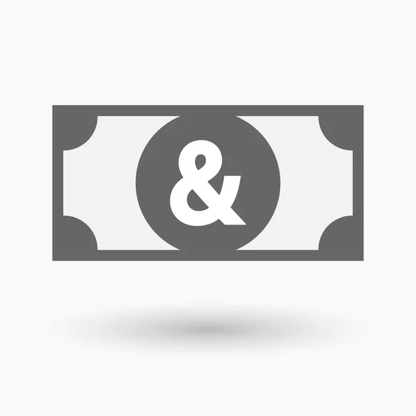 Isoleret pengeseddel med et ampersand – Stock-vektor