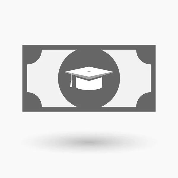 Isolated bank note with a graduation cap — Stock Vector