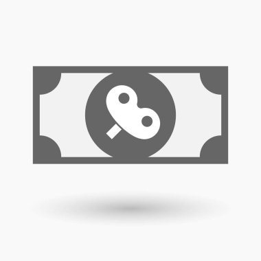 Bir oyuncak krank ile izole banknot