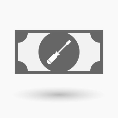 Bir tornavida ile izole banknot