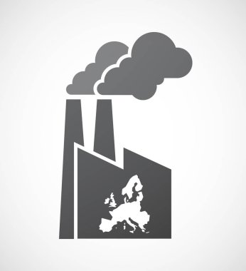 Avrupa Haritası ile izole fabrika 