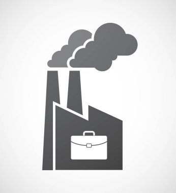 Bir evrak çantası ile izole fabrika