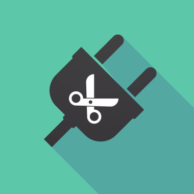 Uzun gölge Tak bir makas ile kesme