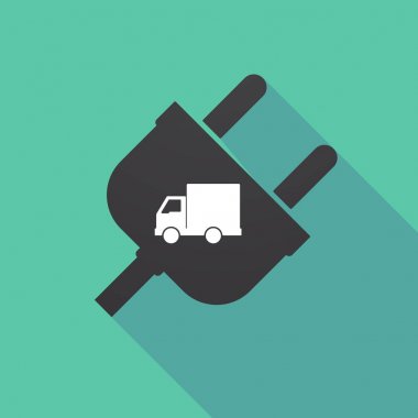 Uzun bir kamyon ile gölge Tak