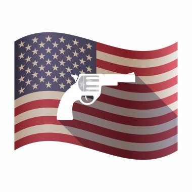 Elinde silah olan izole ABD bayrağı