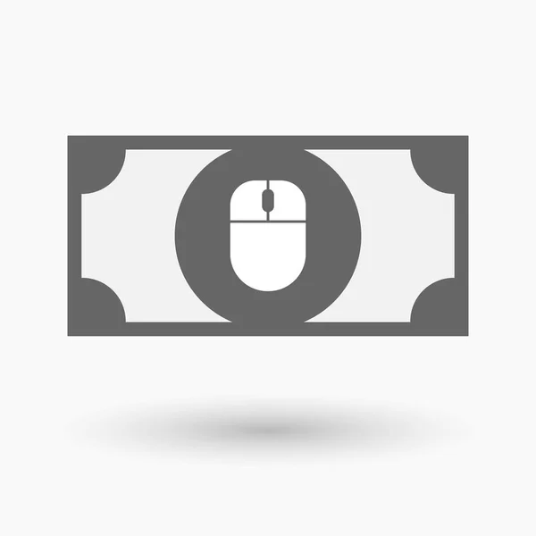 Geïsoleerde bankbiljet met een draadloze muis — Stockvector