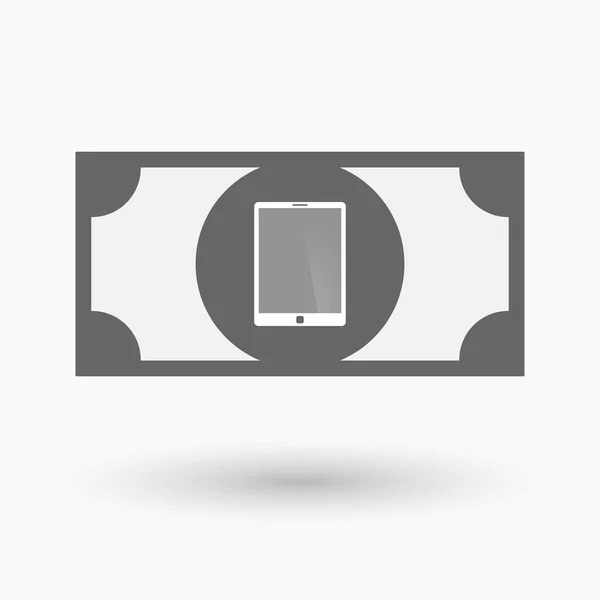 Billet de banque isolé avec ordinateur tablette — Image vectorielle