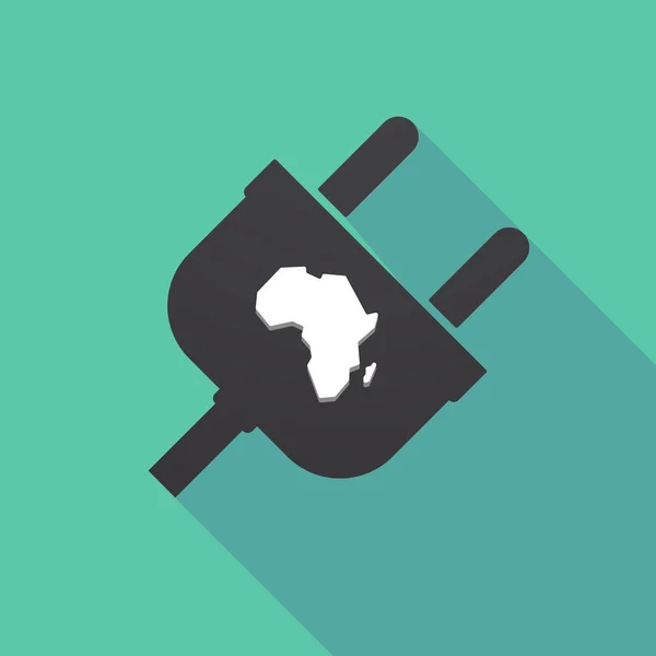 Dlouhý stín zástrčka s mapou afrického kontinentu — Stockový vektor