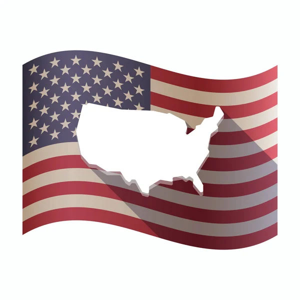 孤立的美国国旗的美国地图 — 图库矢量图片