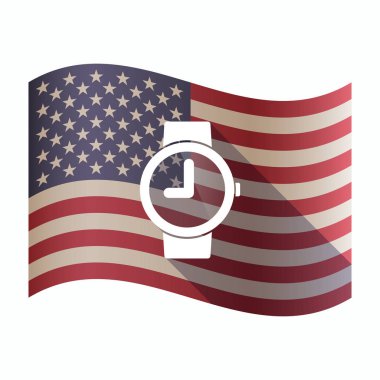 Bir kol saati ile izole ABD bayrağı