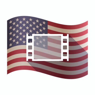İzole ABD bayrağı ile bir film photogram