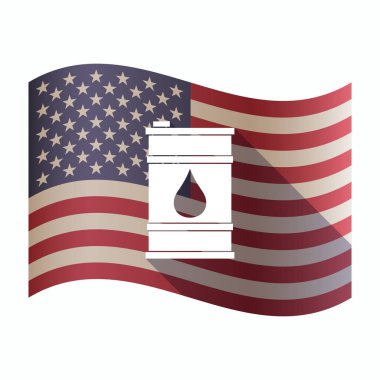 Bir varil petrol ile izole ABD bayrağı