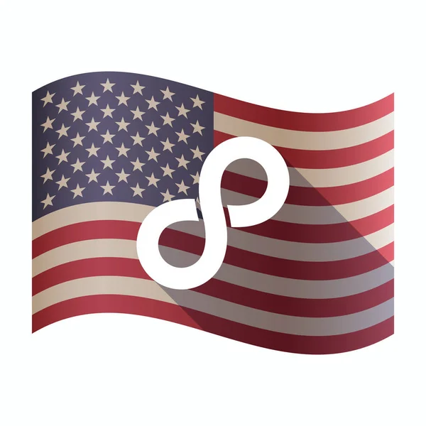 Isolerade Usa flaggan med en oändlig skylt — Stock vektor