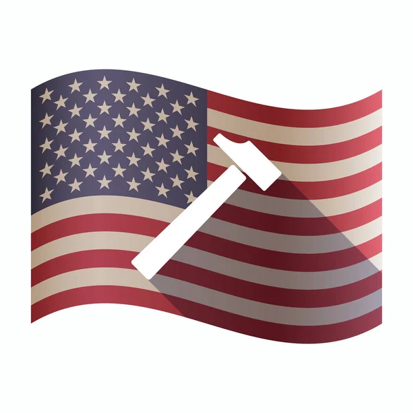 Изолированный флаг США с молотком — стоковый вектор