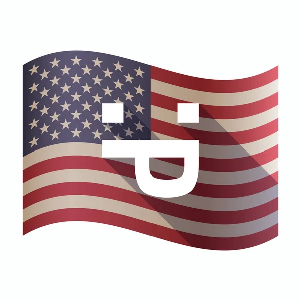 Изолированный флаг США с торчащим лицом текста на языке — стоковый вектор