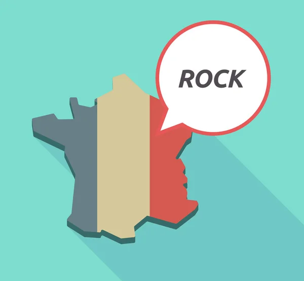 Långa skugga Frankrike karta med texten Rock — Stock vektor