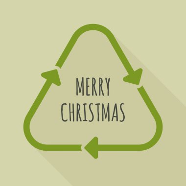 Uzun gölge geri dönüşüm işareti metinle Merry Christmas