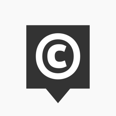 Telif hakkı işareti ile izole araç ipucu