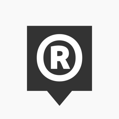 Kayıtlı ticari marka simgesi ile izole araç ipucu