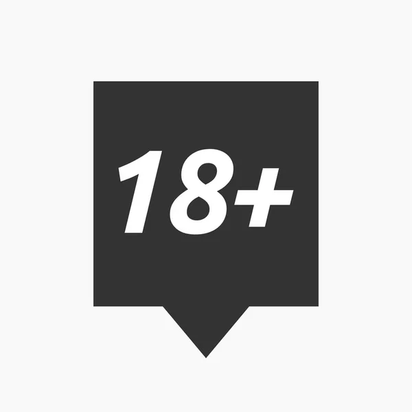 Απομονωμένη tooltip με το κείμενο 18+ — Διανυσματικό Αρχείο
