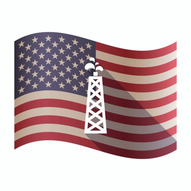 Bir petrol kulesi ile izole ABD bayrağı