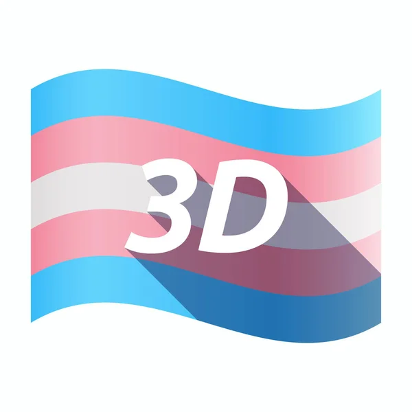Bandera transgénero aislada con el texto 3D — Archivo Imágenes Vectoriales